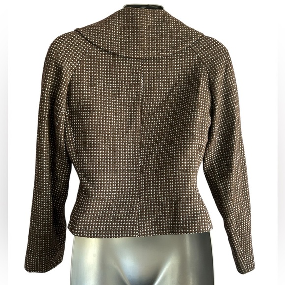 Liz Claiborne Suits Petite Brown & Sky Blue Blazer Double Breas •Used • Size: 4P - Picture 3 of 6